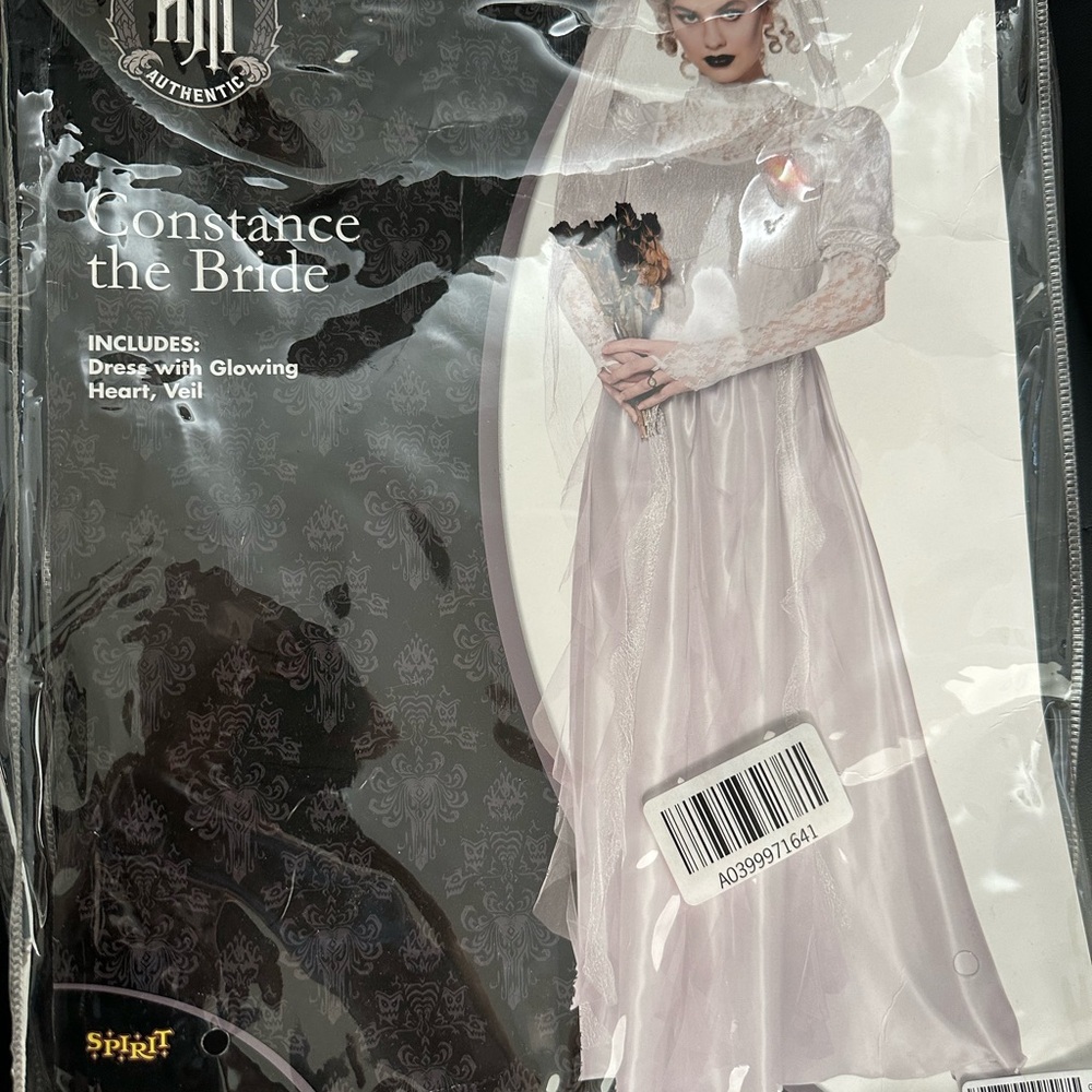 Spirit Constance Bride Costume with Glowing Heart Haunted Mansion never worn